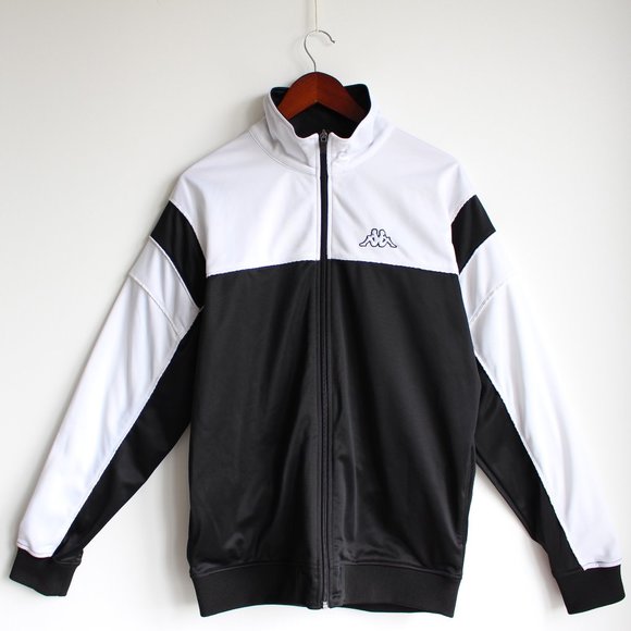 Kappa Black & White Monochrome Track Jacket - Picture 1 of 6